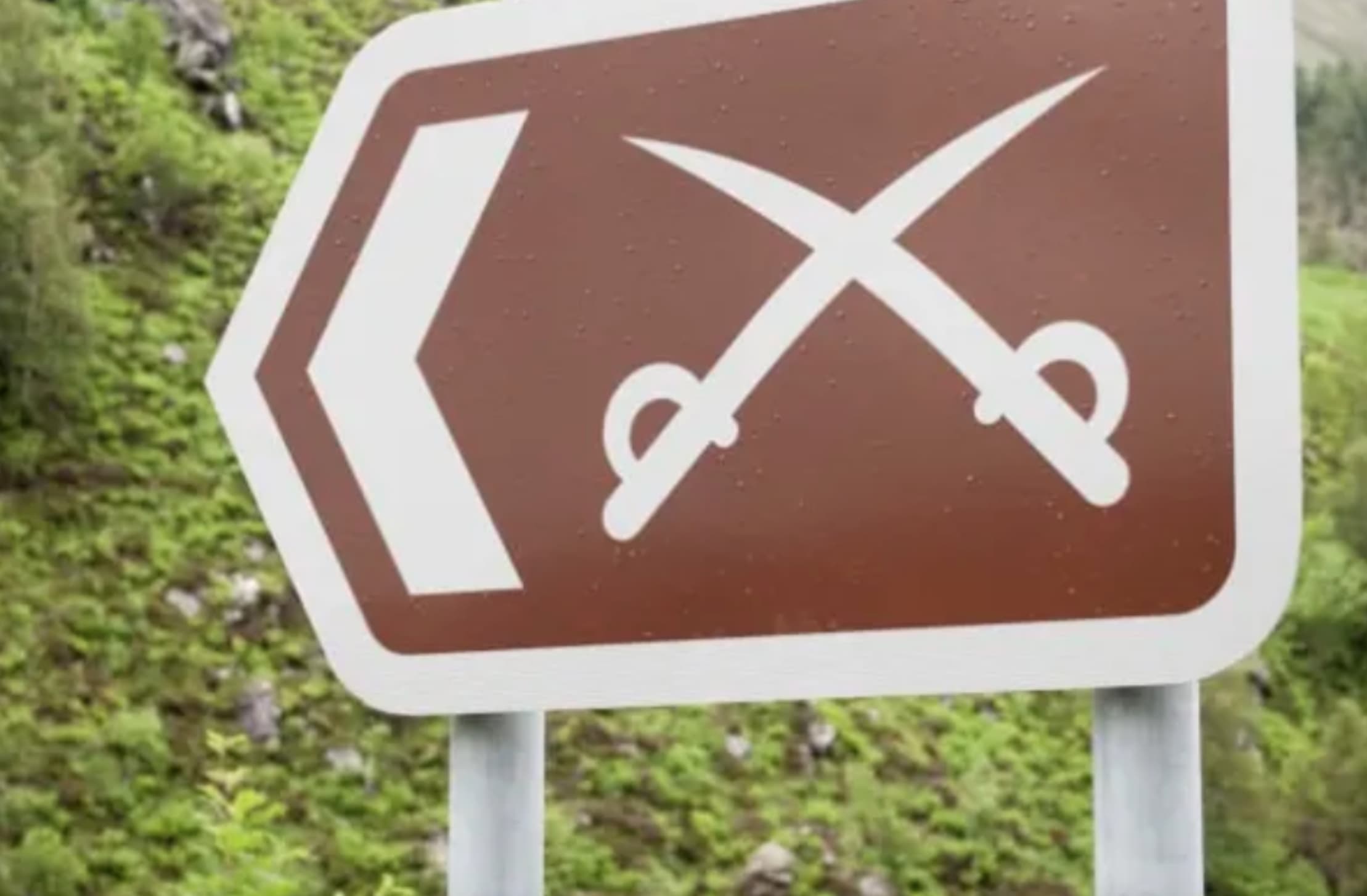 roadsign cross swords